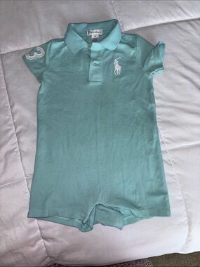 Ralph Lauren Light Mint Polo Romper